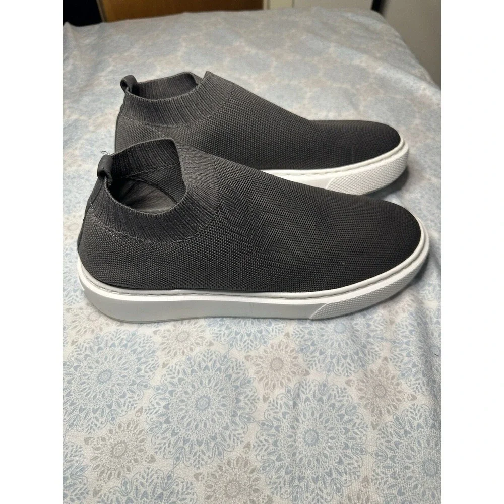 J/Slides NYC Dark‎ Grey Stretch Knit Slip On Platform Sneakers Womens 8